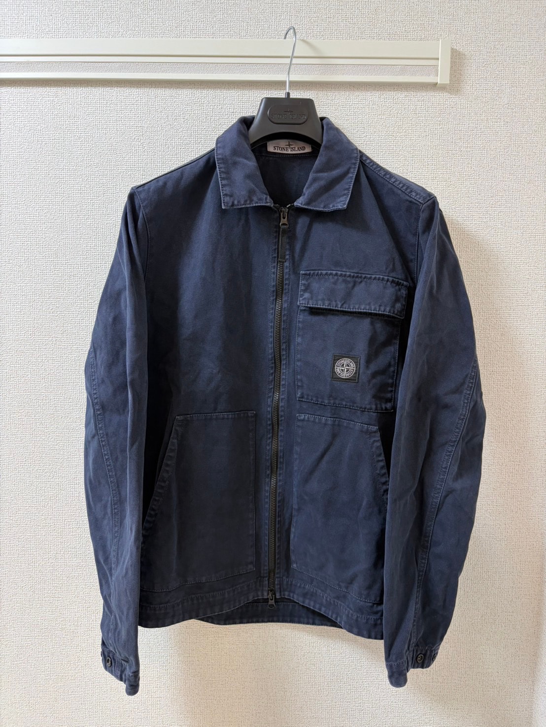 Stone Island 11501 Panama Cotton Old Effect Overshirt with Zipper Fastening - 24FW "Lead Grey"