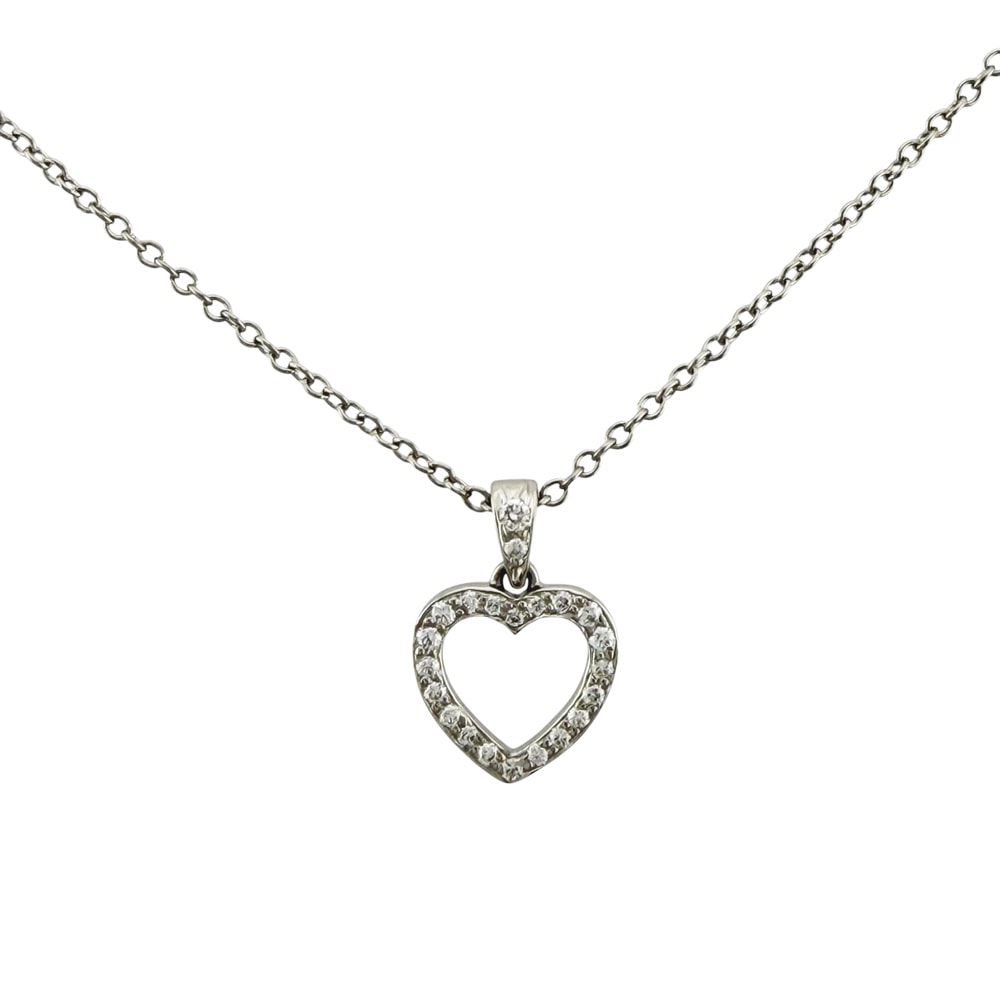 ティファニー メトロハート ネックレス Pt950プラチナ ダイヤモンド ユニセックス TIFFANY&Co.  中古
