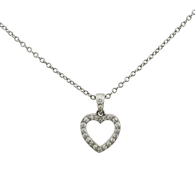 ティファニー メトロハート ネックレス Pt950プラチナ ダイヤモンド ユニセックス TIFFANY&Co. 中古