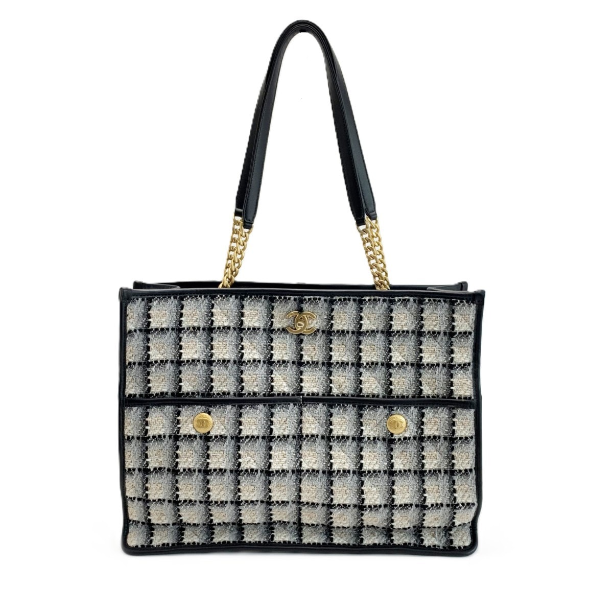 C (やや傷や汚れあり)】CHANEL シャネル トートバッグ ツイード 2022