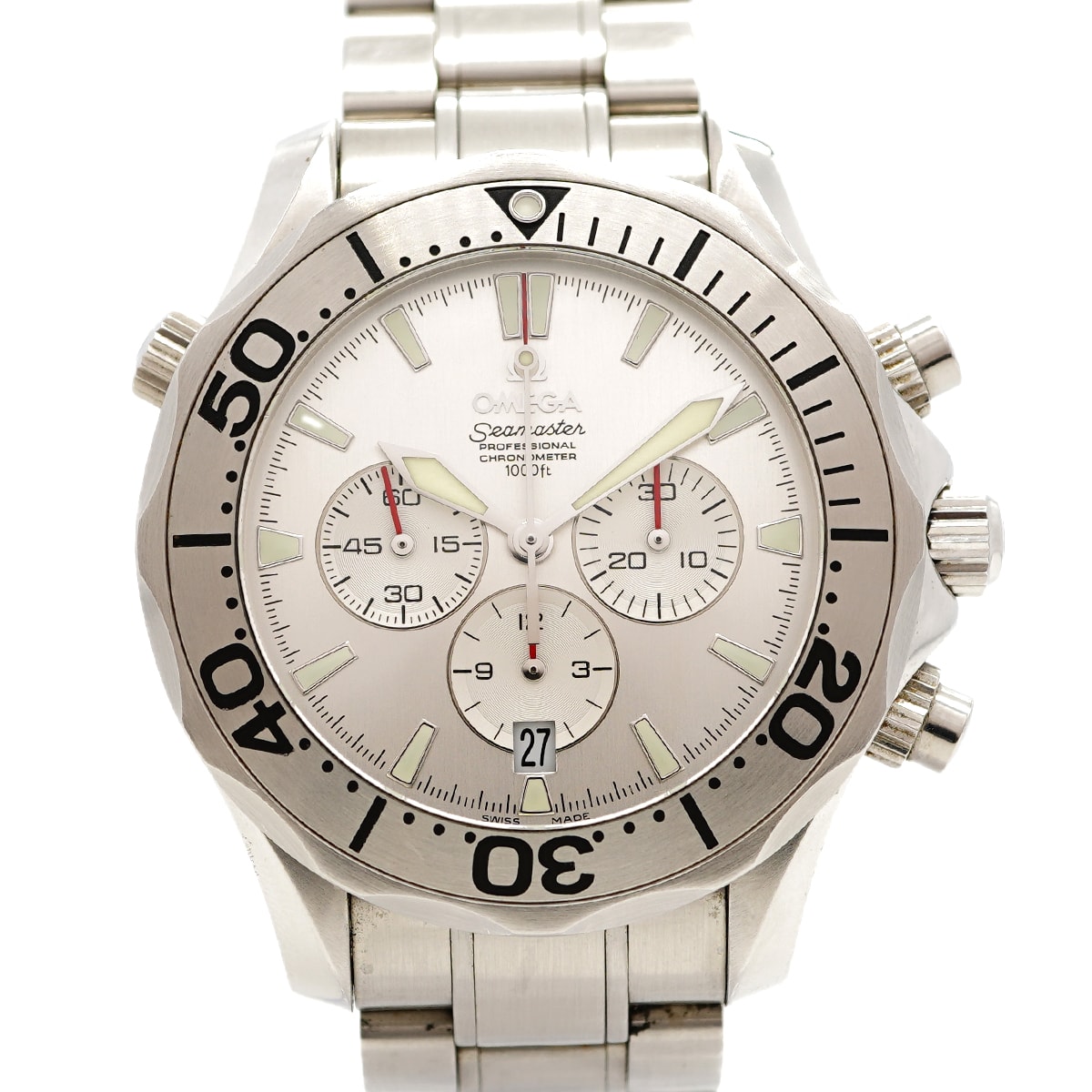 ★最終価格★SALE【6wga0027】オメガ シーマスター300 クロノグラフ 2589.30 シルバー文字盤【中古】腕時計 メンズ
