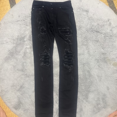 AMIRI MX1 クラッシュ ストレッチデニム ブラック 28