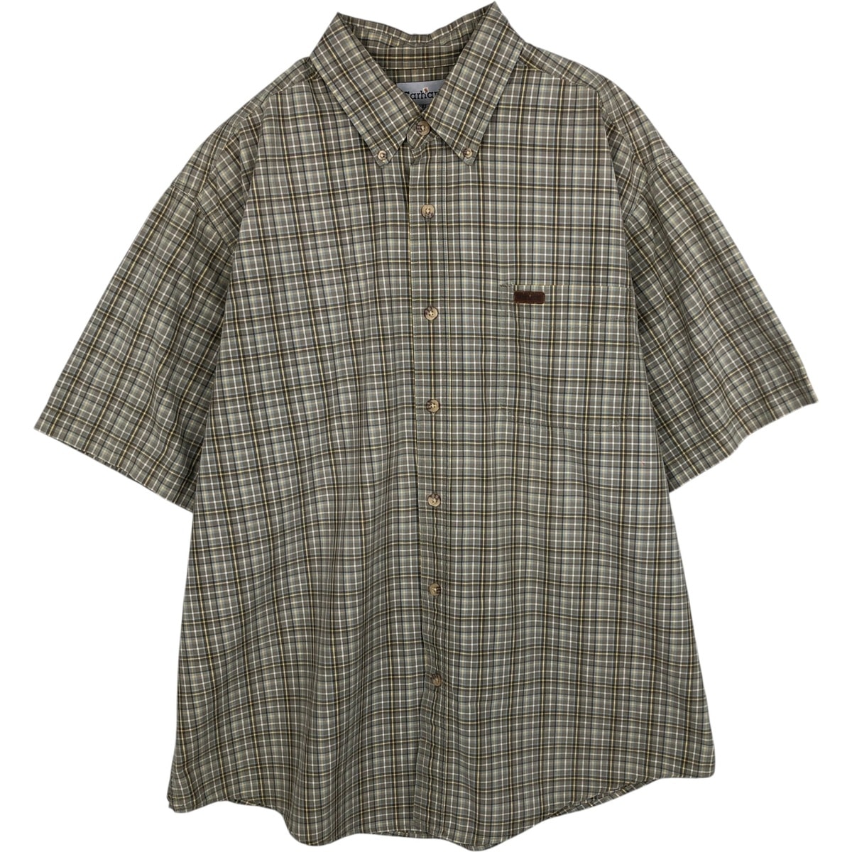 古着 カーハート Carhartt チェック柄 ボタンダウン 半袖 ワークシャツ メンズXL相当/eaa632758