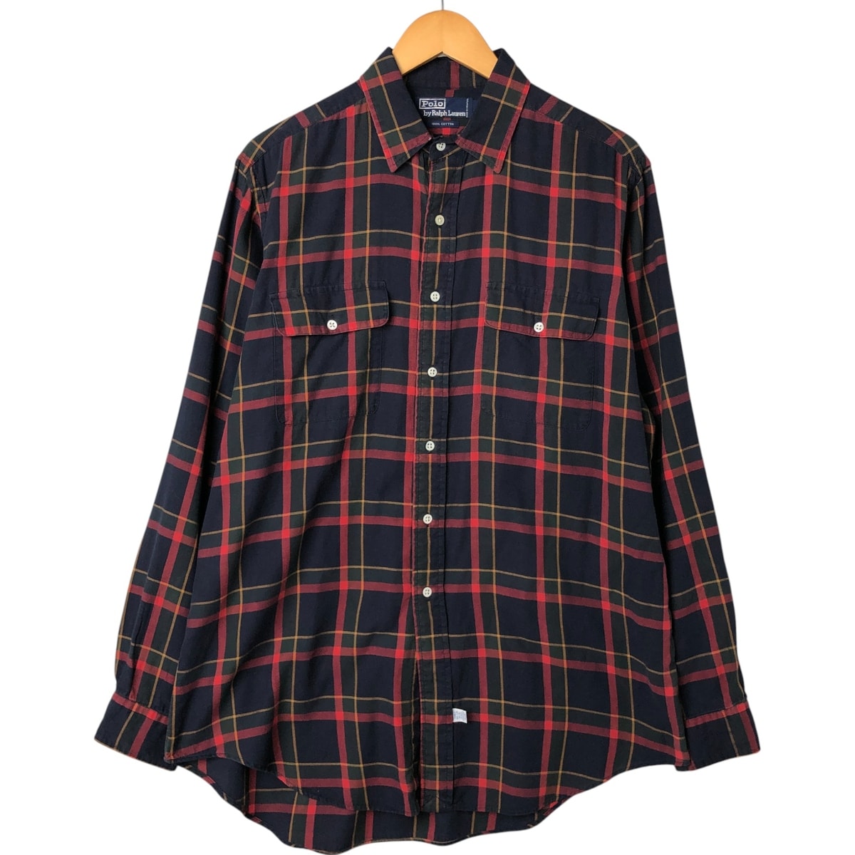 古着 ラルフローレン Ralph Lauren POLO by Ralph Lauren 長袖 ボタンダウンチェックシャツ メンズL相当/eaa541145