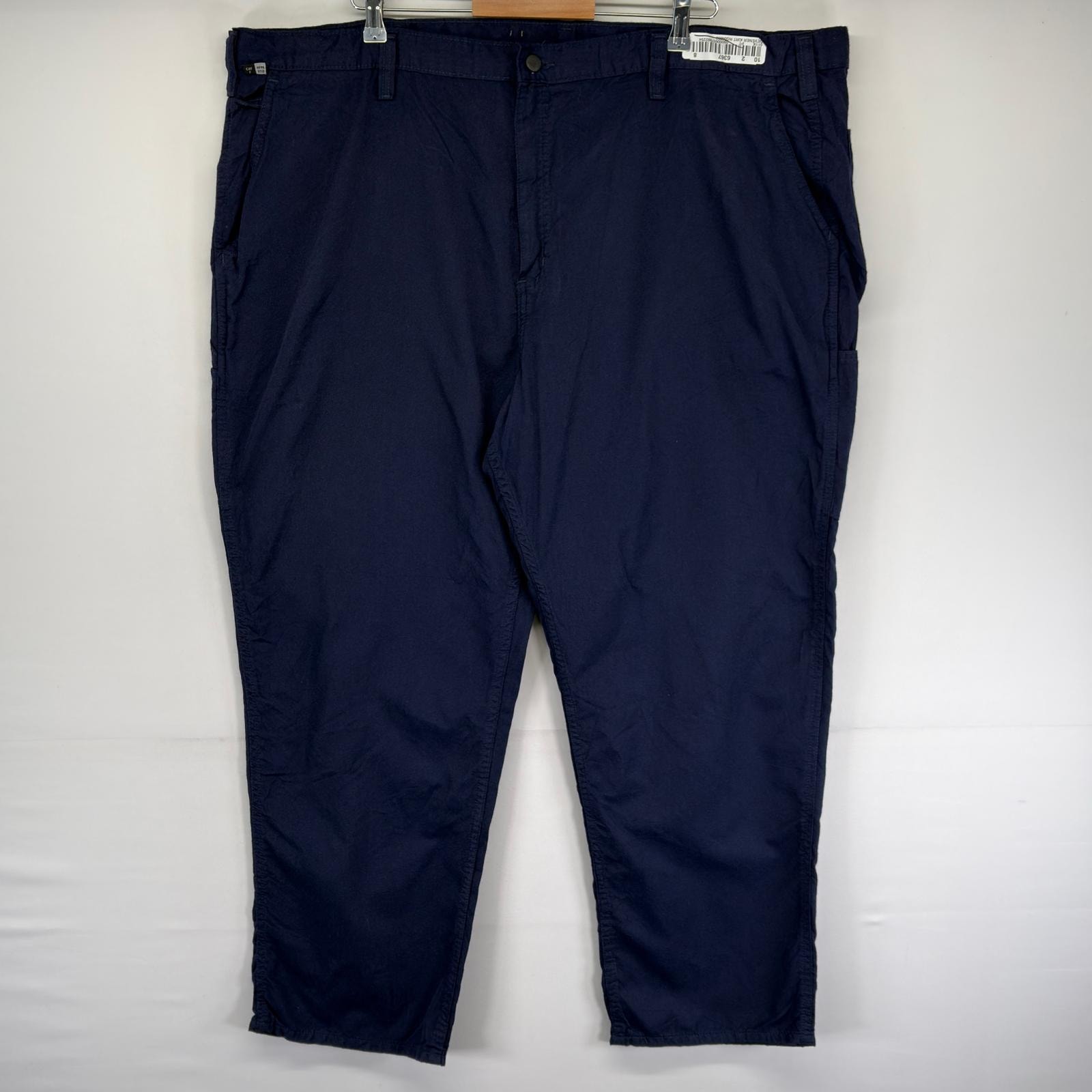 古着 カーハート Carhartt パンツ FR ペインターパンツ ワークパンツ ワンポイントロゴ 大きいサイズ w48 L32  ネイビー系 メンズ