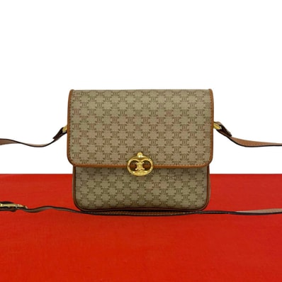CELINE セリーヌ トリオンフ 柄 ロゴ 金具 レザー PVC ショルダーバッグ ベージュ
22960