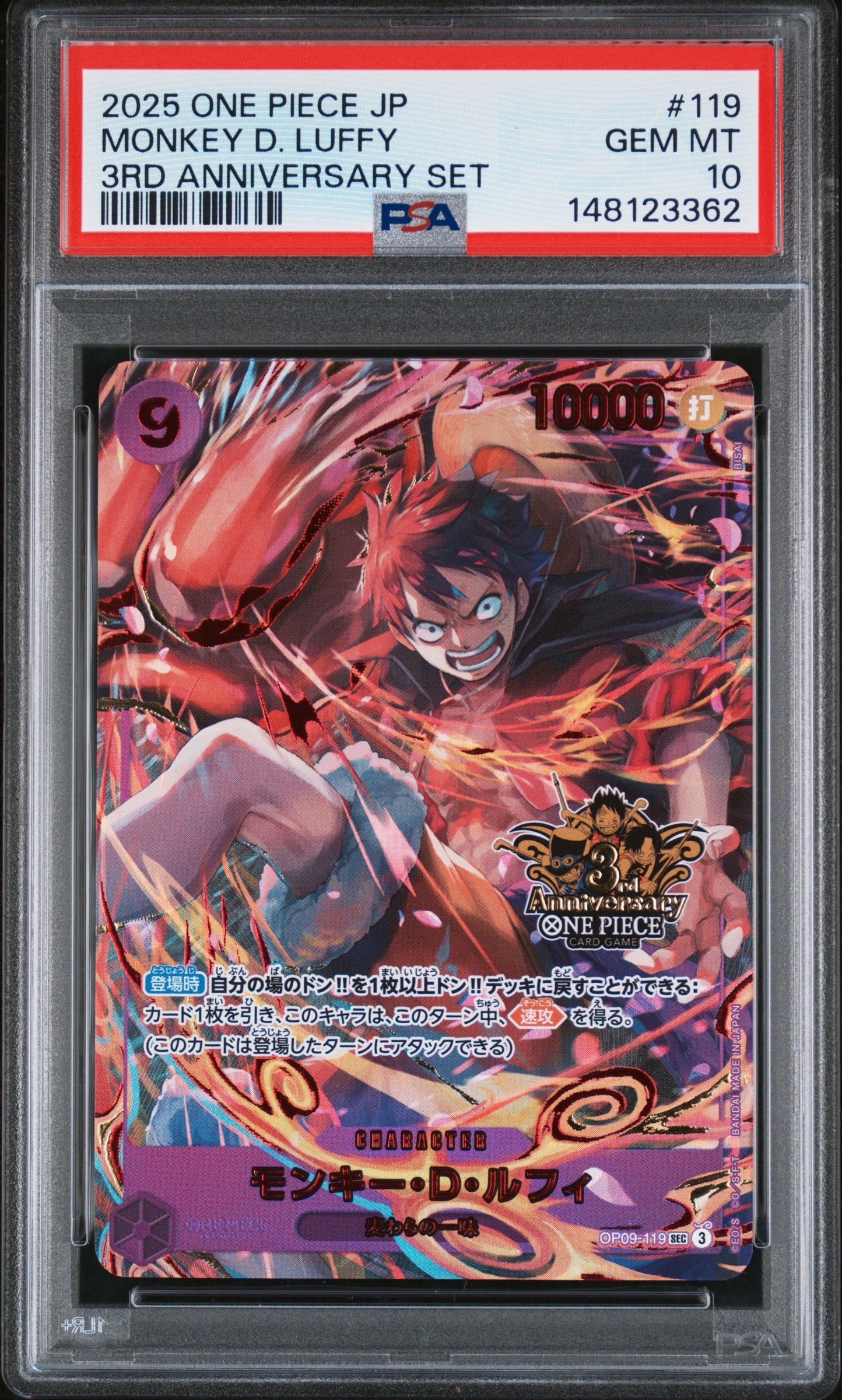 モンキー・D・ルフィ P [P-080](プロモーションカード「BANDAI CARD