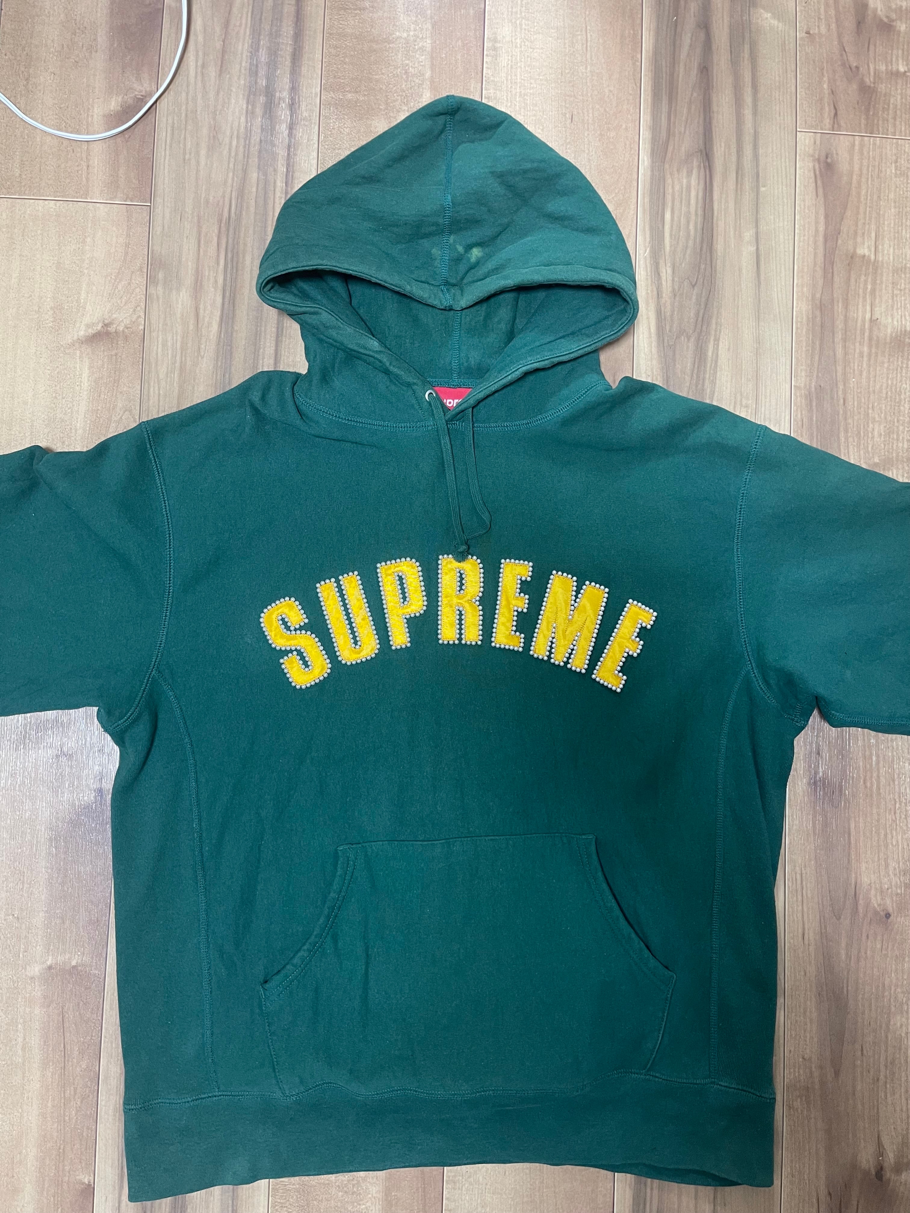 Supreme Pearl Logo Hooded Sweatshirt "Dark Green"