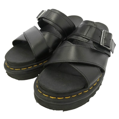 Dr.Martens ドクターマーチン RYKER ライカ― レザー サンダル ブラック系 アウトソール29cm【中古】