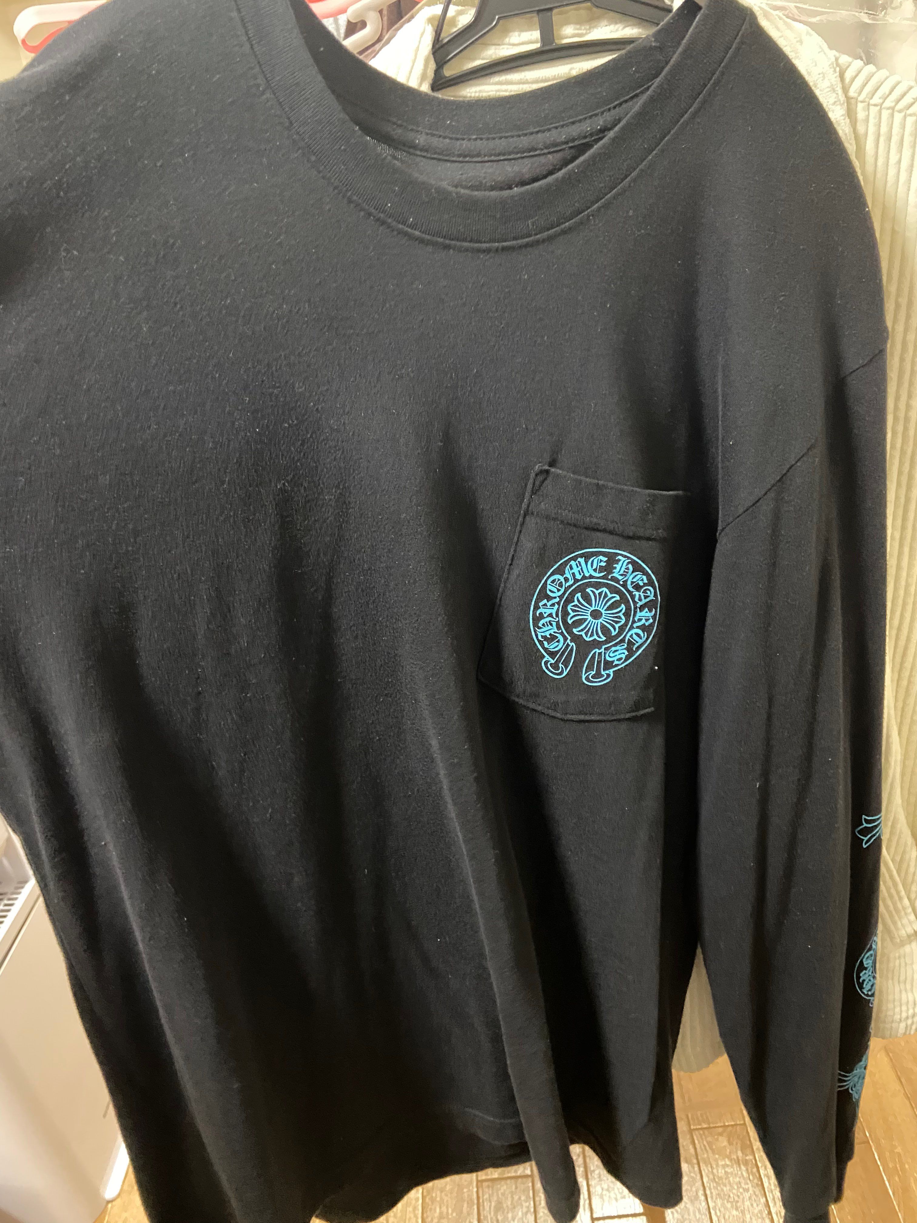 Chrome Hearts 3 Cross Logo L/S T-shirt "Black/Blue"