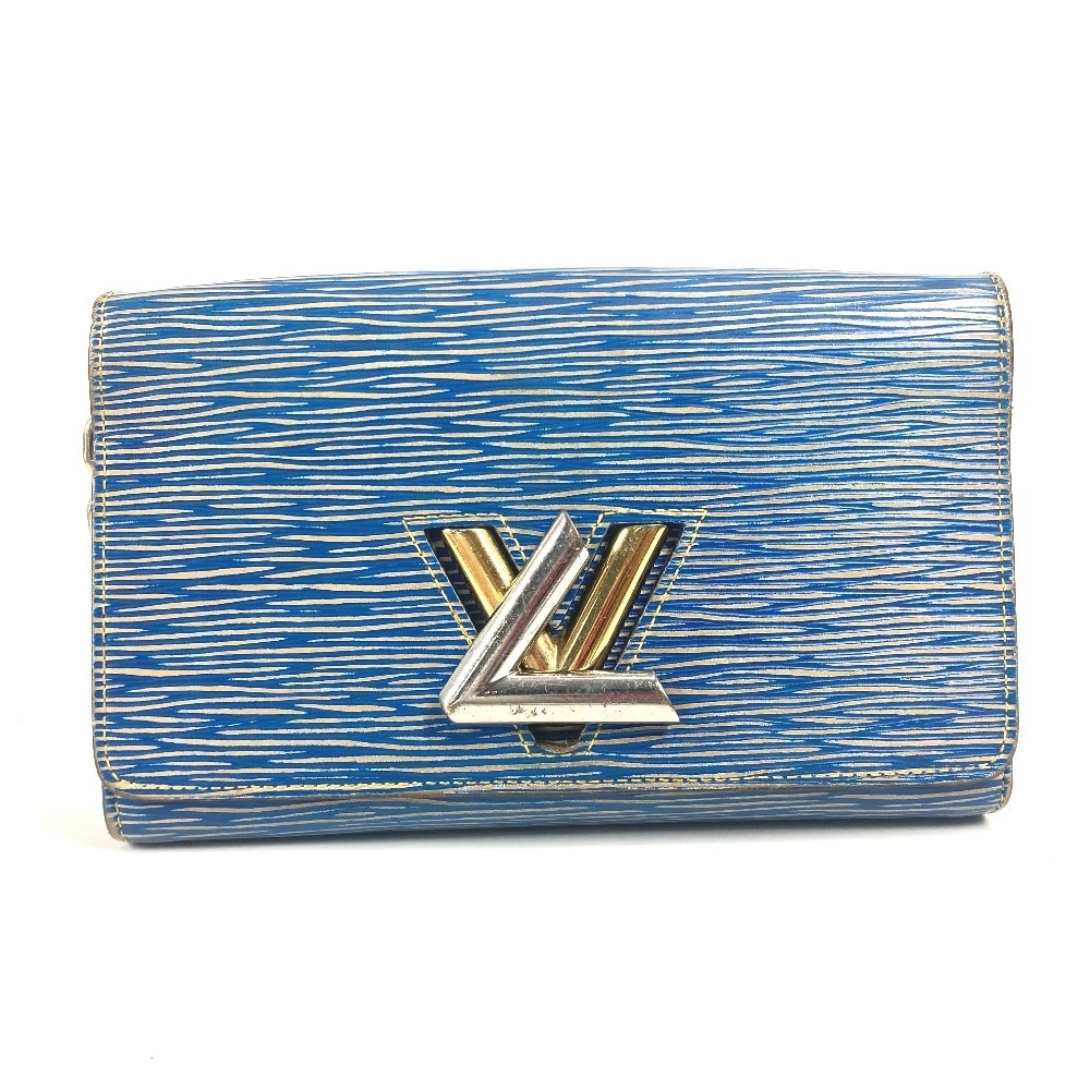 ルイヴィトン LOUIS VUITTON ポルトフォイユ ツイスト M61036 エピデニム チェーンウォレット 長財布 斜め掛け フラップ ショルダーバッグ エピレザー ブルー