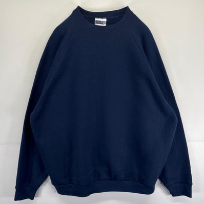 古着 フルーツオブザルーム FRUIT OF THE LOOM スウェット トレーナー 無地 ラグラン 大きいサイズ 2XL ネイビー メンズ