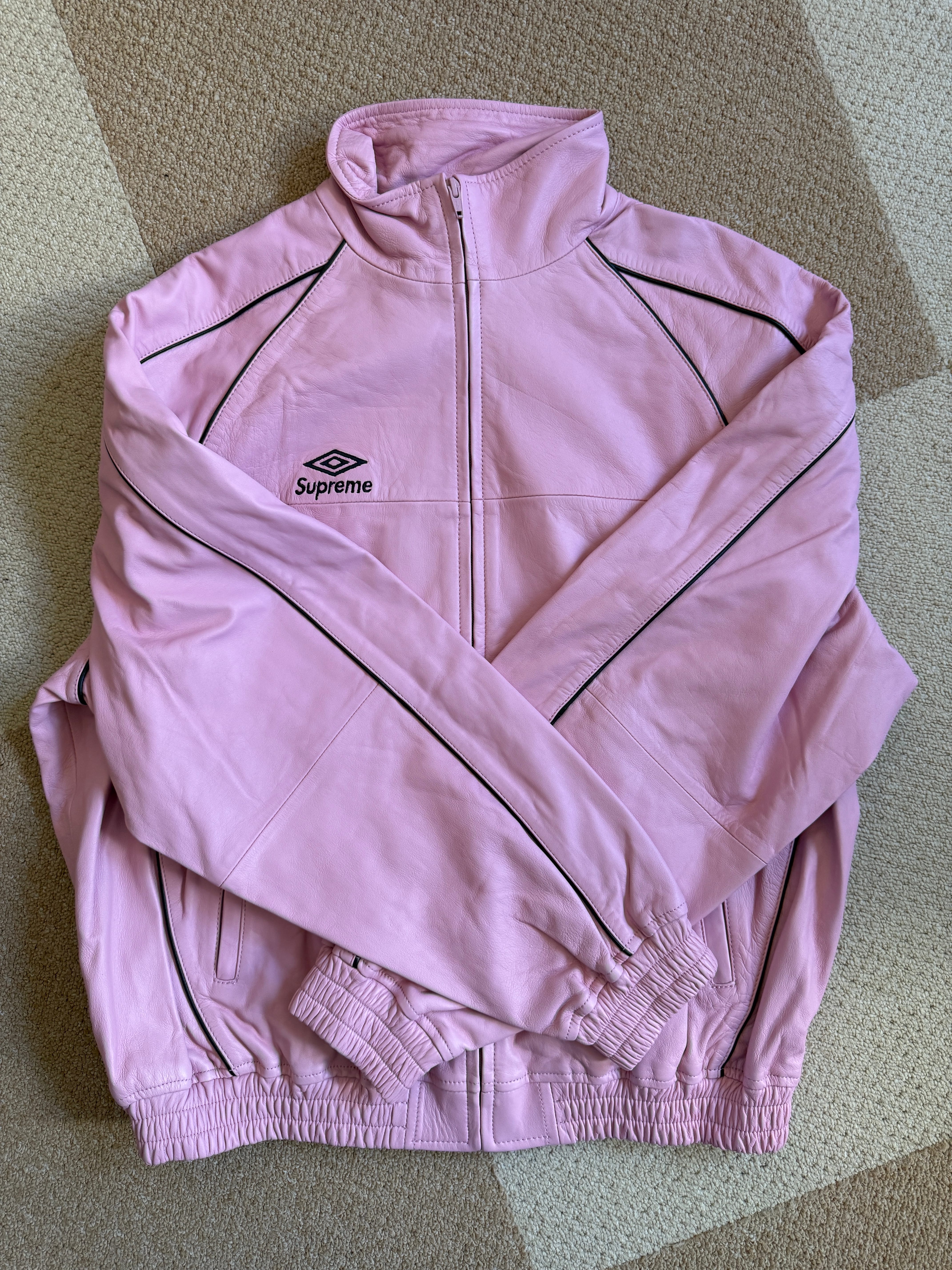 Supreme x Umbro Leather Track Jacket "Pink"