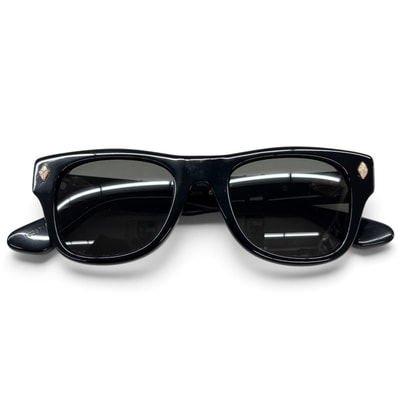 CHROME HEARTS 希少 美品 クロムハーツ INSTAGASM サイドCHクロス サングラス 50□21-149 度無し ブラック GP ゴールドプレート 眼鏡 メガネ ABランク 中古 鑑定済 クロムサングラス