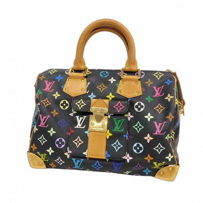 ★SALE【6fa1418-k】ルイヴィトン ハンドバッグ モノグラム・マルチカラー スピーディ30 M92642 ノワール【中古】レディース