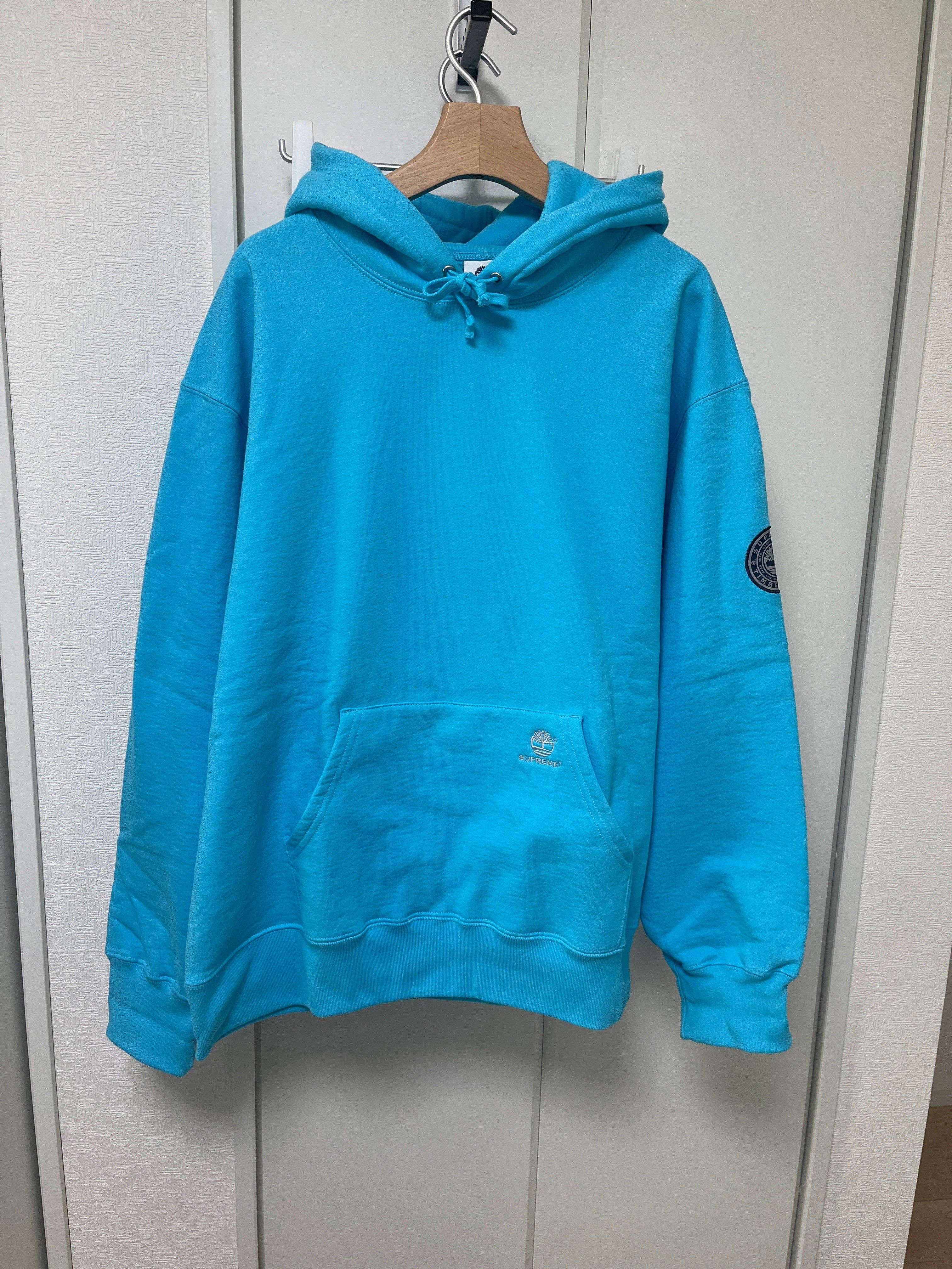 Supreme Timberland Hooded Sweatshirt "Bright Cyan"