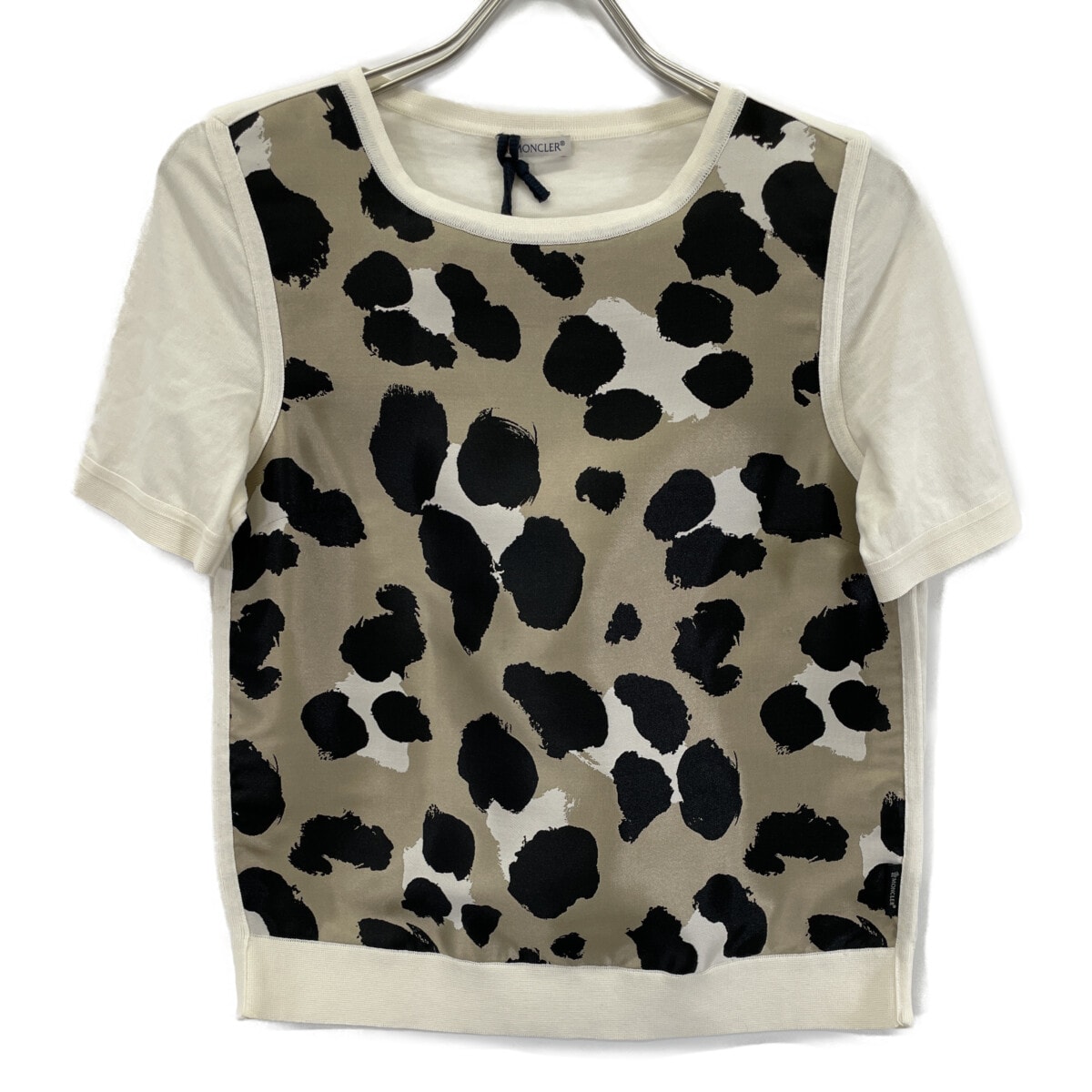 モンクレール ベージュ MAGLIA TRICOT GIROCOLLO 半袖Tシャツ S