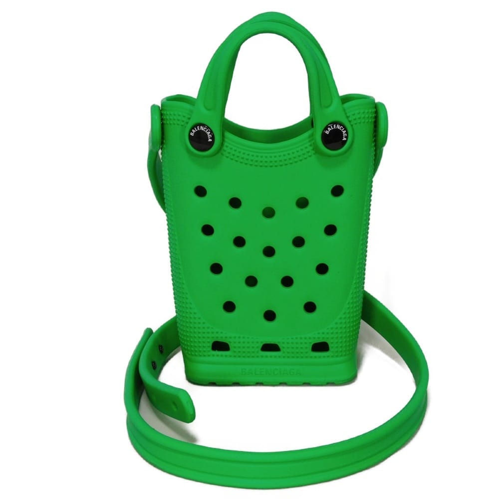 BALENCIAGA バレンシアガ クロックス フォンホルダー パンチング ポシェット クロスボディ ロゴ ラバー グリーン ショルダーバッグ 702264
