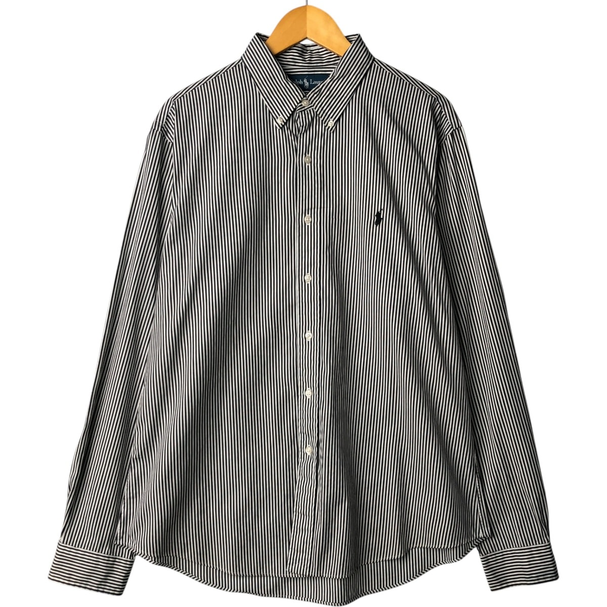 古着 ラルフローレン Ralph Lauren CUSTOM FIT 長袖 ボタンダウンストライプシャツ メンズXL相当/eaa565595