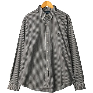 古着 ラルフローレン Ralph Lauren CUSTOM FIT 長袖 ボタンダウンストライプシャツ メンズXL相当/eaa565595