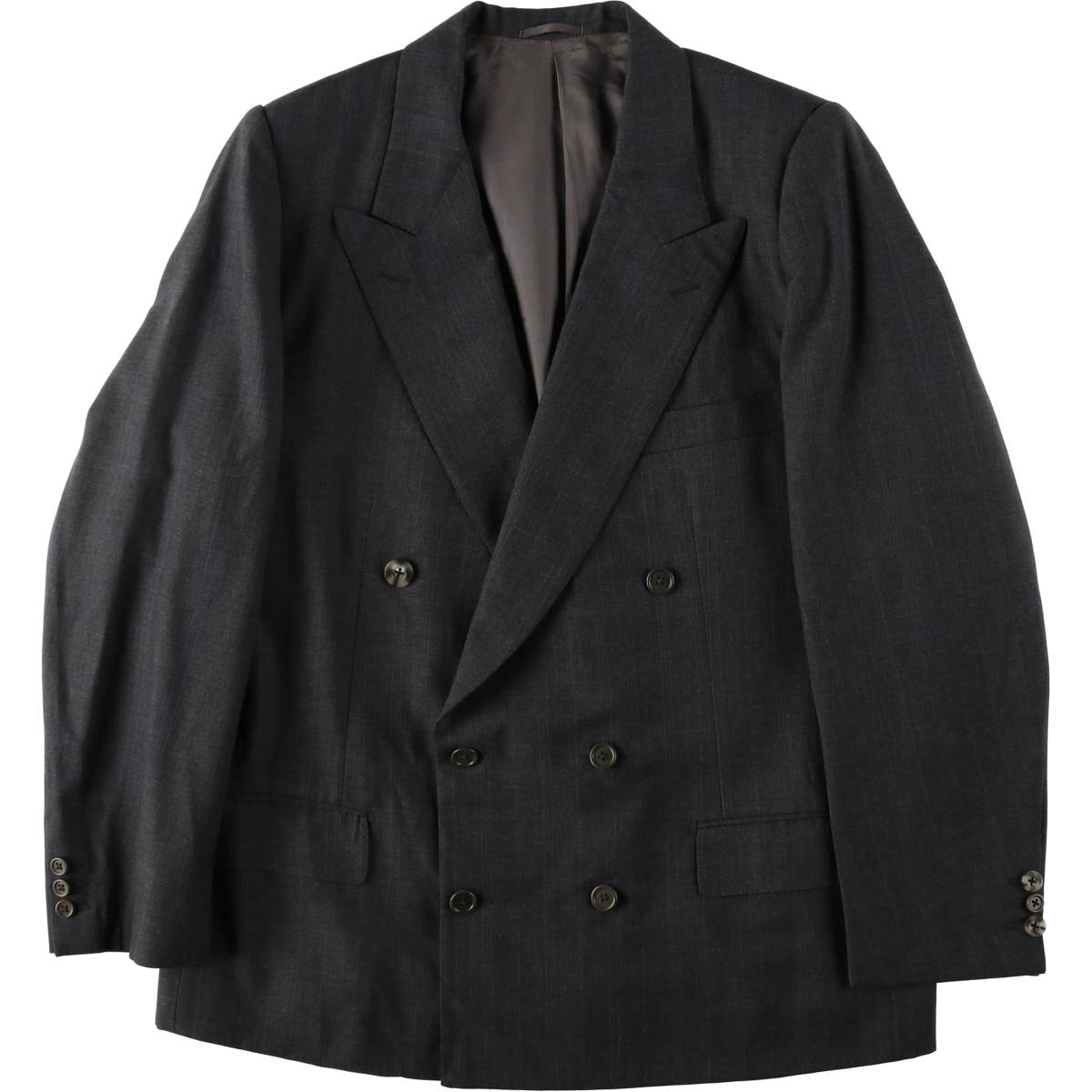 古着 バーバリー Burberry's DAVIDE CENCI チェック柄 ピークドラペル ダブルブレスト ウールテーラードジャケット イタリア製 メンズL相当/evb034275