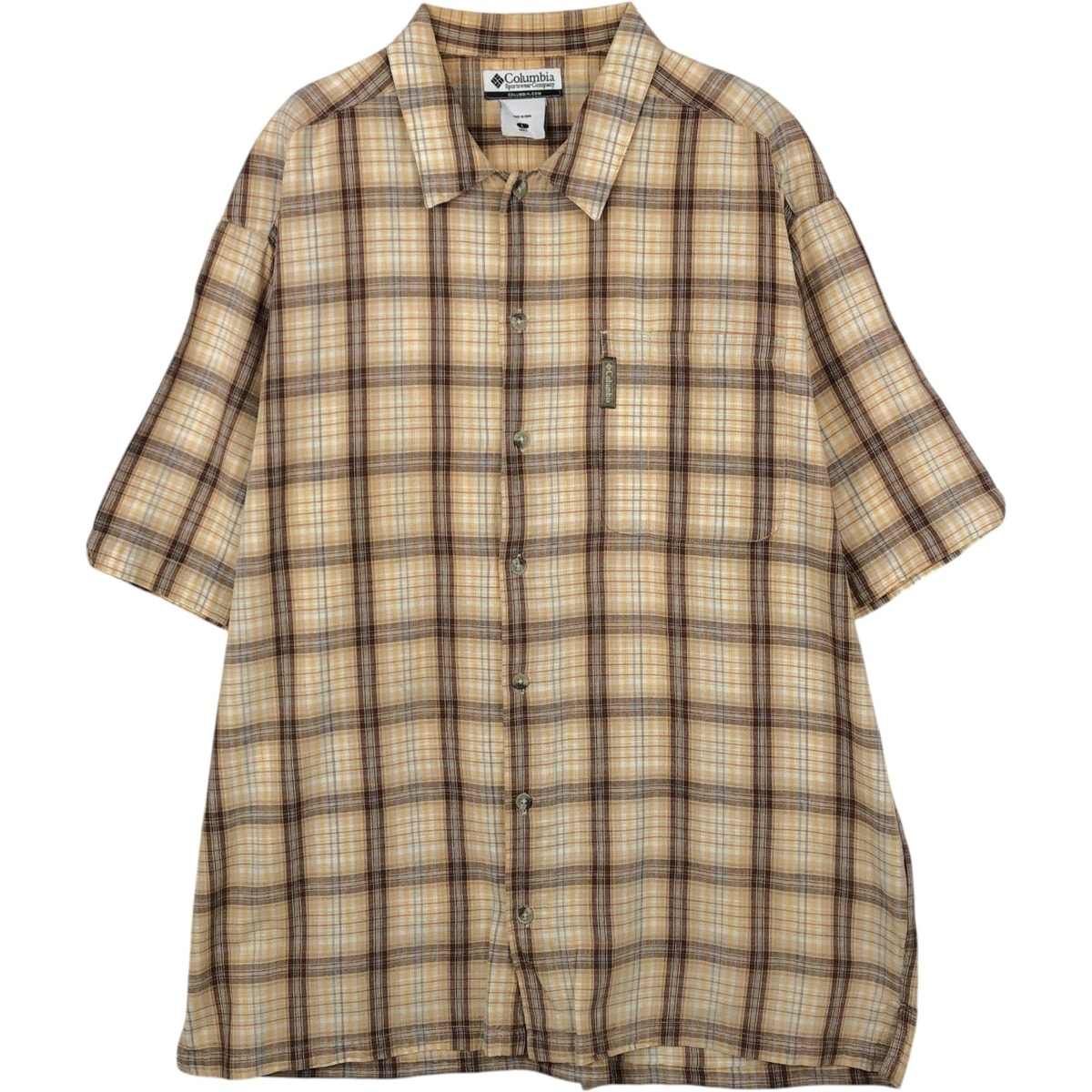 古着 00年代 コロンビア Columbia 半袖 コットン チェックシャツ ボックスシャツ メンズL相当/eaa650651