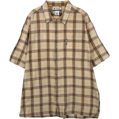 古着 00年代 コロンビア Columbia 半袖 コットン チェックシャツ ボックスシャツ メンズL相当/eaa650651
