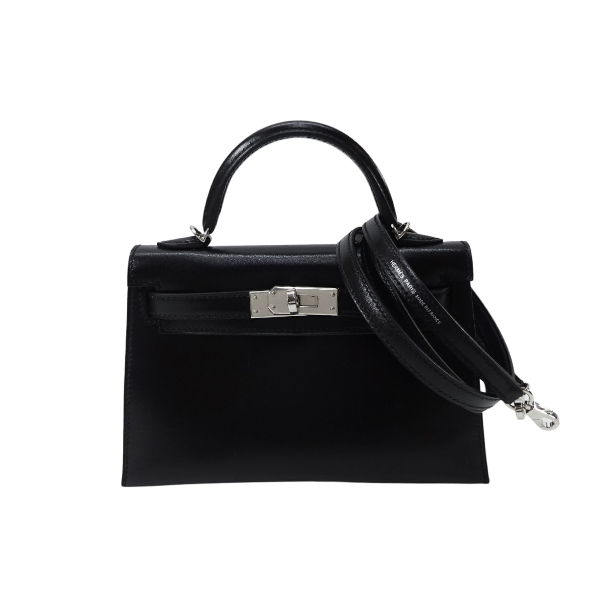 HERMES エルメス ショルダーバッグ ケリー ミニ ドゥ ケリー 20 黒 (ブラック) ボックスカーフ シルバー金具 G刻印 新品