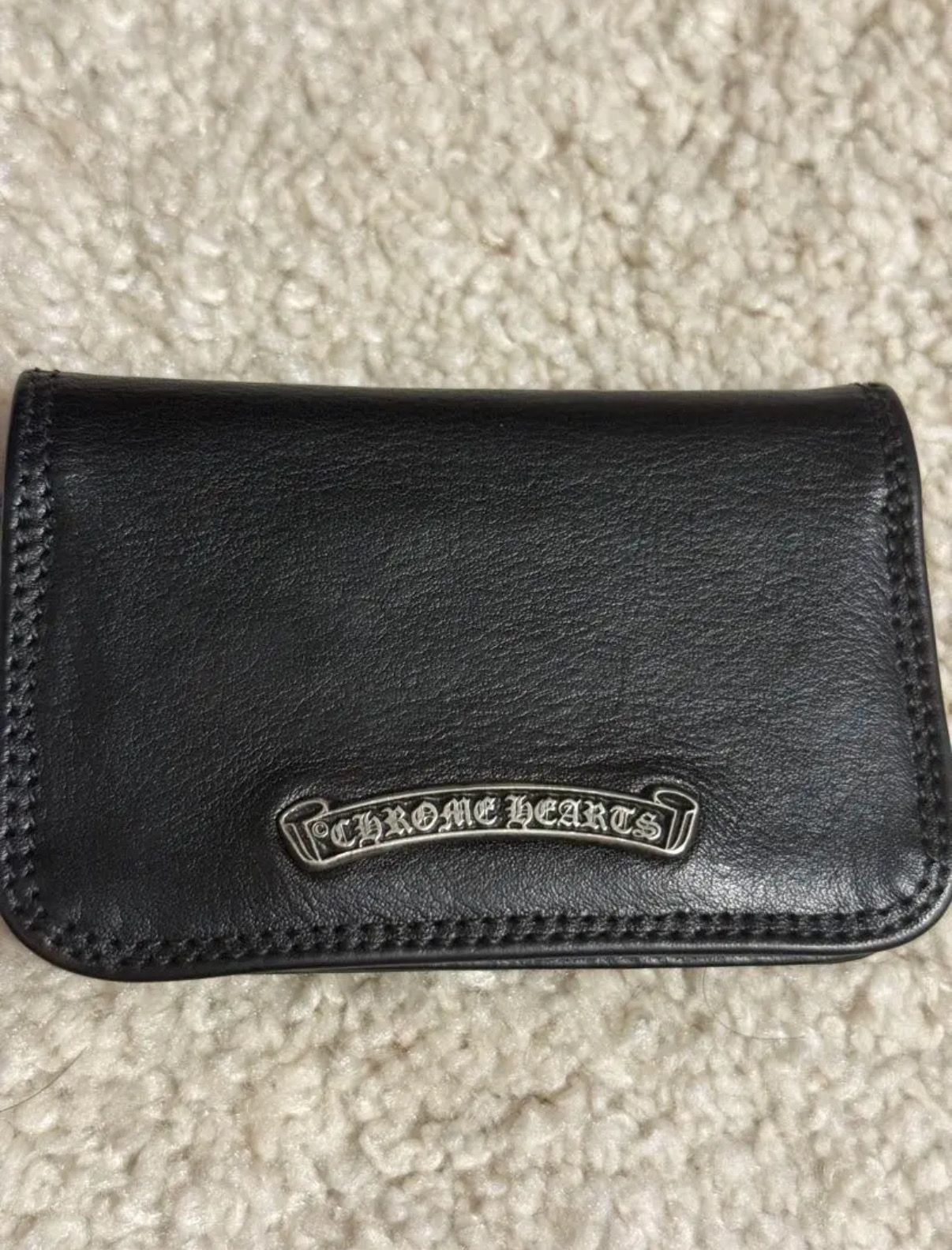 【未使用並み極美品】CHROME HEARTS クロムハーツ グロメット付き レザーカードケース 名刺入れ ウォレット財布