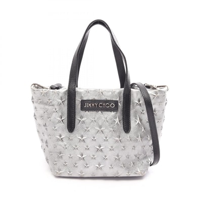 ジミーチュウ JIMMY CHOO MINISARA ミニサラ スタースタッズ 2WAY ハンドバッグ バッグ レザー レディース シルバー系 / ブラック系 【中古】