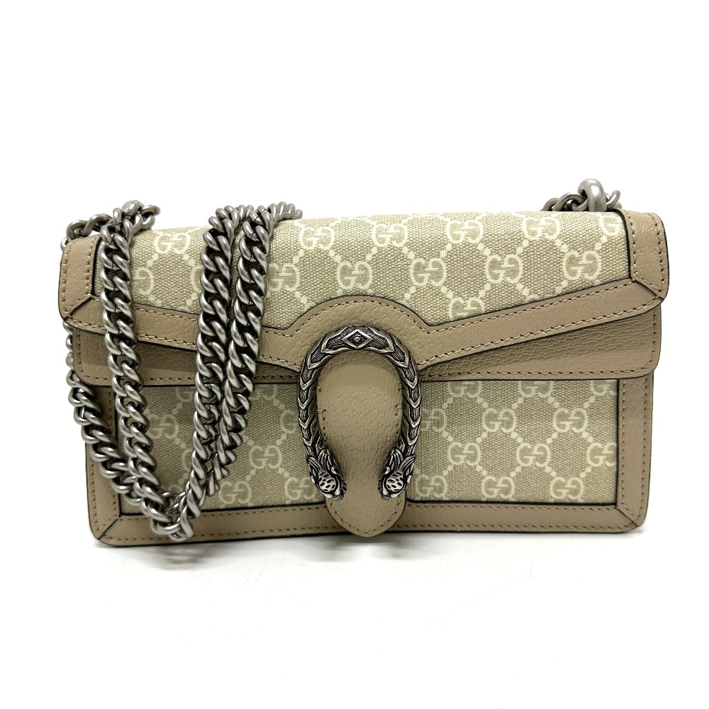 グッチ GUCCI GG ディオニュソス 499623 チェーン カバン ショルダーバッグ GGスプリームキャンバス ベージュ 新品同様