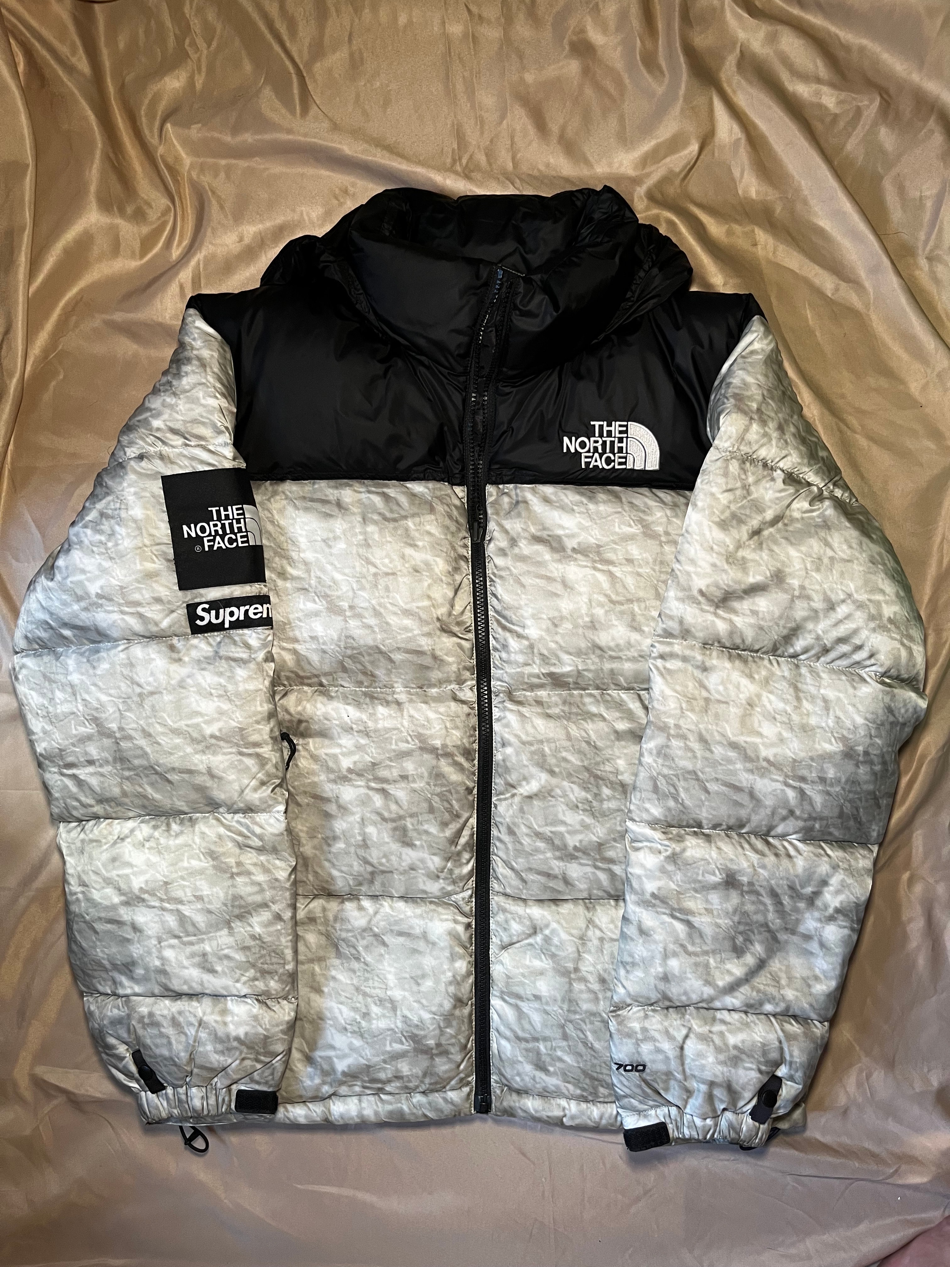 Supreme x The North Face Nuptse Jacket "White Paper Print"