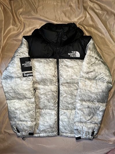 Supreme x The North Face Nuptse Jacket "White Paper Print"