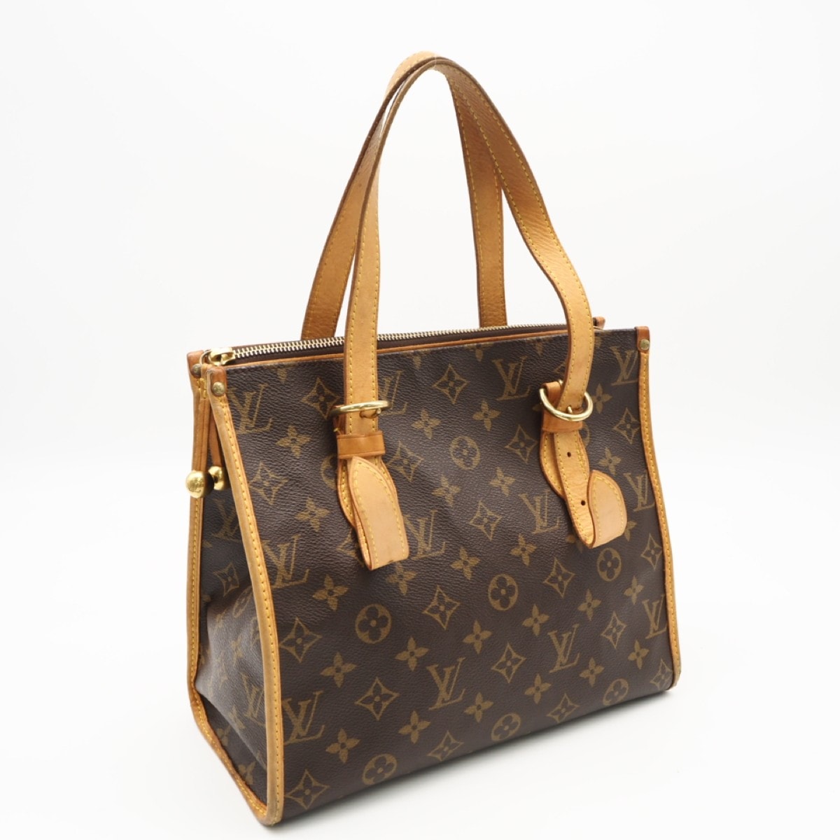 LOUIS VUITTON ルイ・ヴィトン モノグラム ポパンクール オ M40007 ハンドバッグ ブラウン コーティングキャンバス レザー レディース