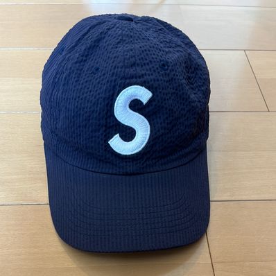 Supreme Seersucker S Logo 6-Panel "Navy"