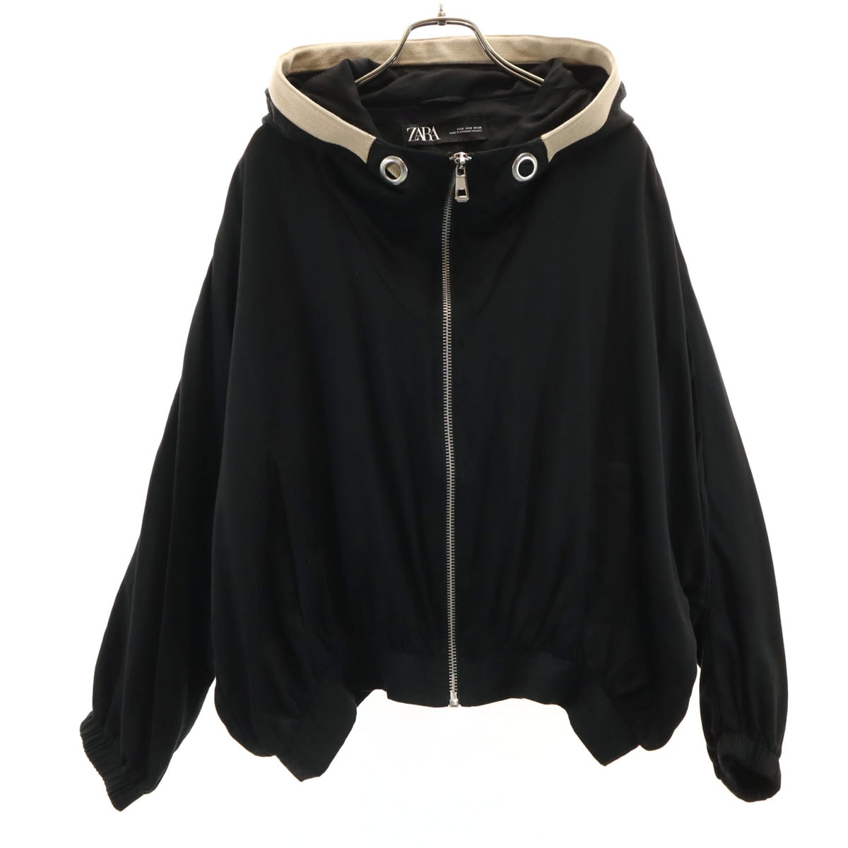 ZARA ザラ 長袖 ジップパーカー S ブラック