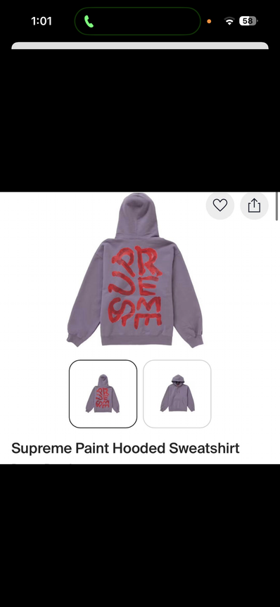 Supreme Paint Hooded Sweatshirt "Dusty Purple"