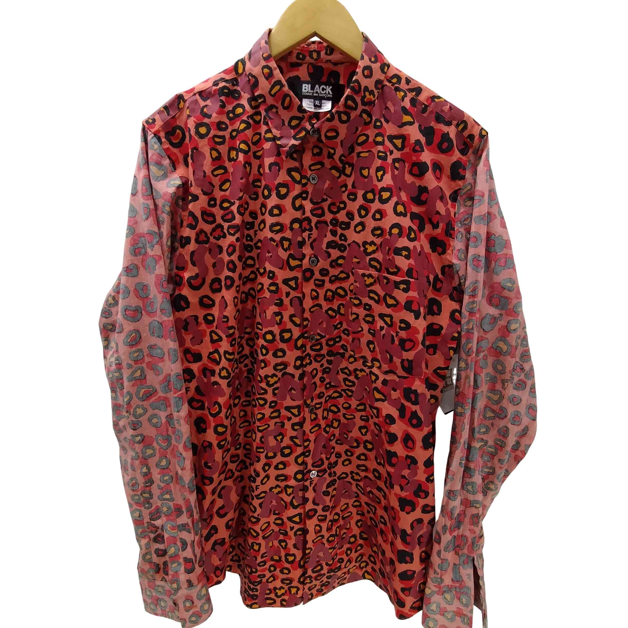 AD2020 21SS レオパード柄 変形 デザイン コットン L/S シャツ【1141164553977】