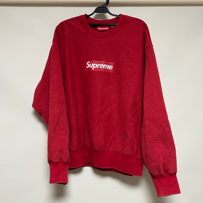 Supreme Washed Box Logo Crewneck "Red"
