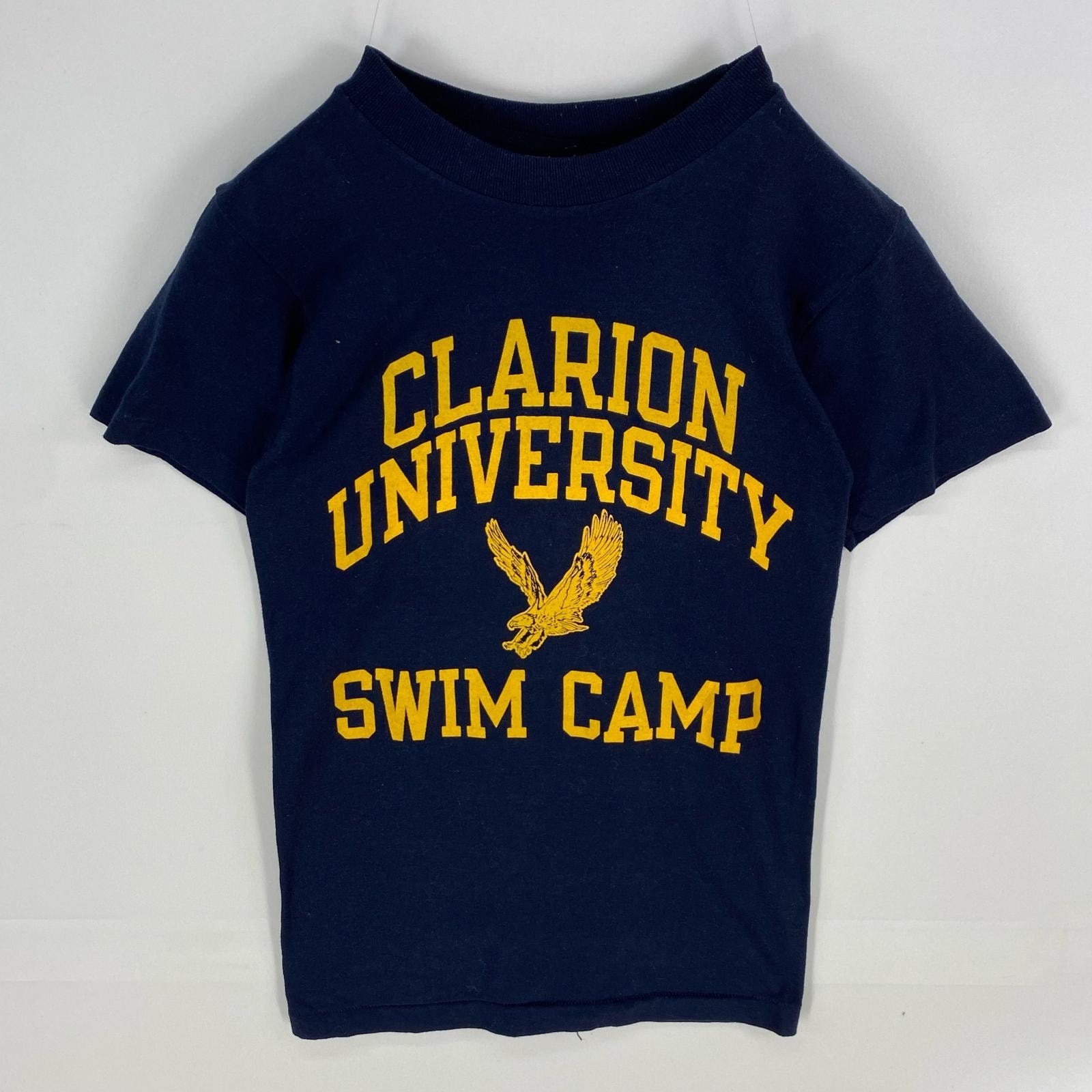 古着 80's/80年代 ヴィンテージ チャンピオン Champion USA製 半袖Tシャツ シングルステッチ 4段プリント S ネイビー系 メンズ