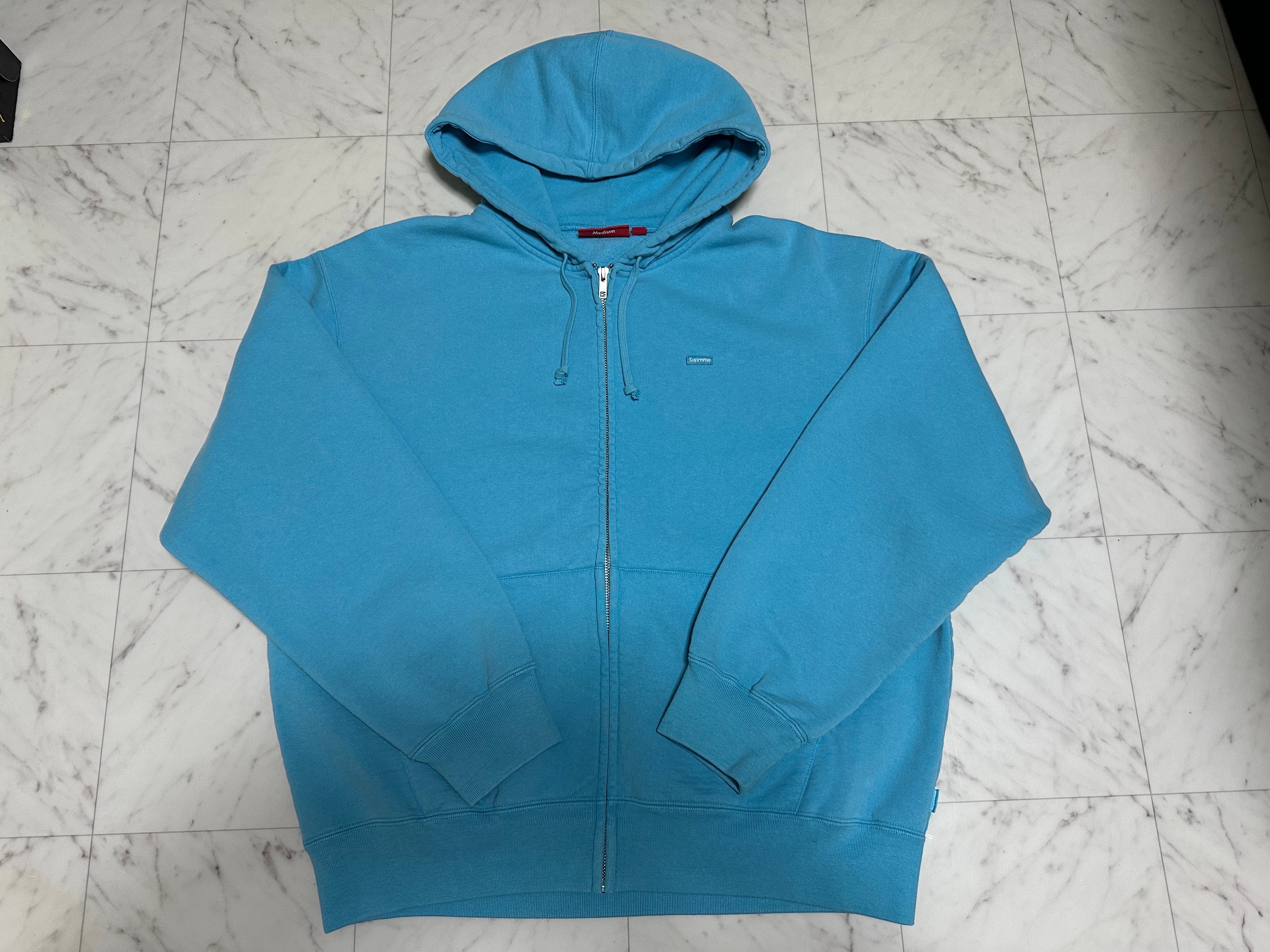 Supreme Small Box Zip Up Hooded Sweatshirt "Light Blue"