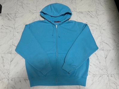Supreme Small Box Zip Up Hooded Sweatshirt "Light Blue"