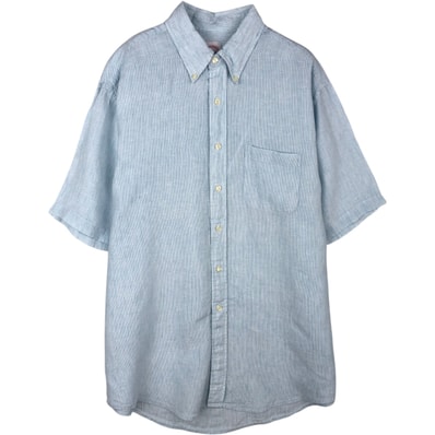 古着 ブルックスブラザーズ Brooks Brothers 346 半袖 ボタンダウン ストライプシャツ メンズL相当/rab182083