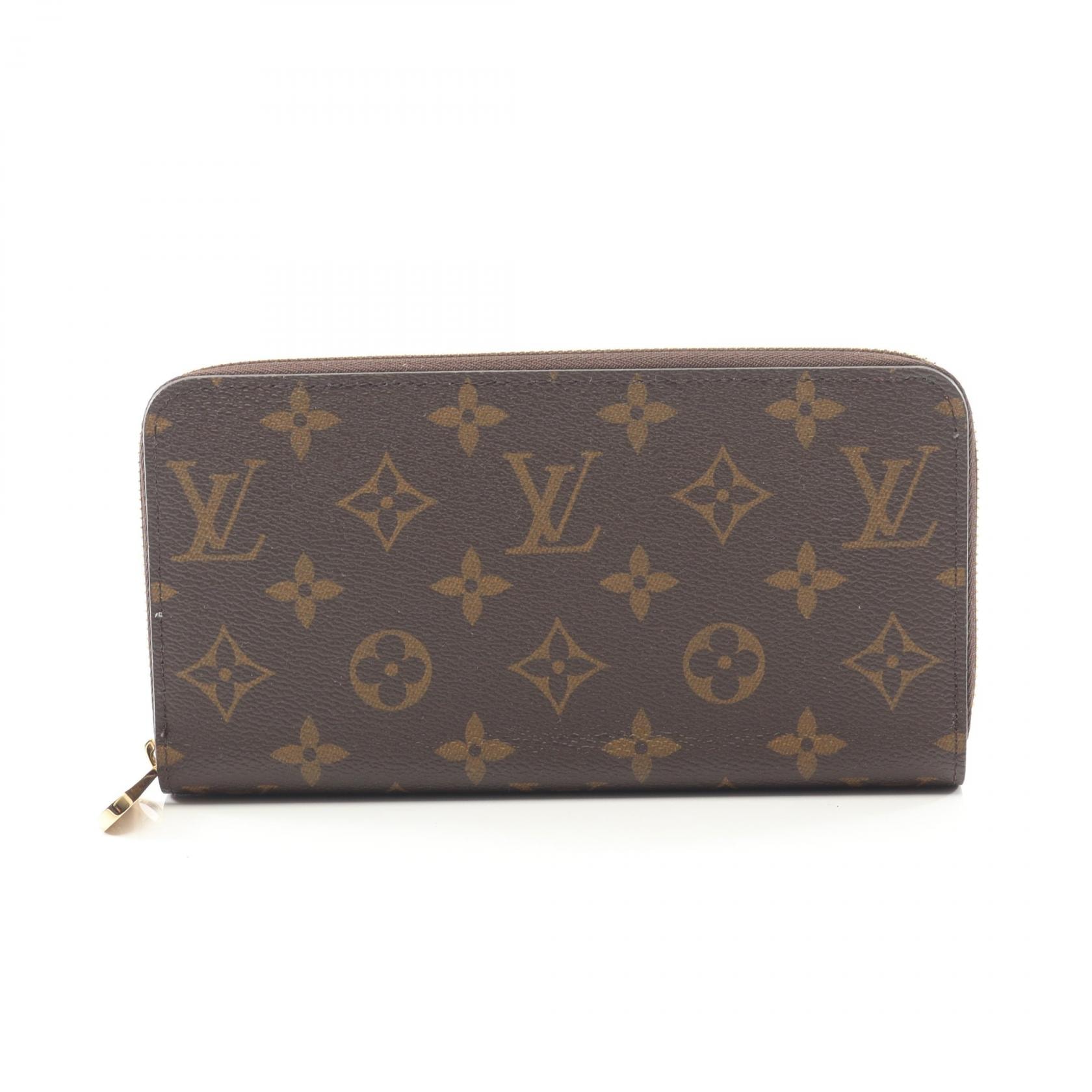 ルイ・ヴィトン LOUIS VUITTON ジッピーウォレット ラウンド長財布 財布 PVCコーティングキャンバス モノグラム メンズ レディース ブラウン系 M42616 【中古】