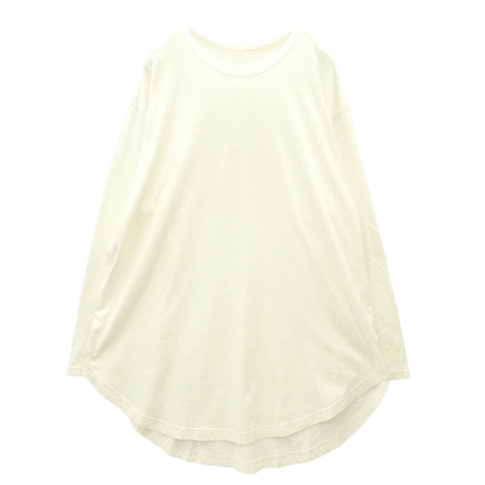 Yohji Yamamoto ヨウジヤマモト GA-T06-040 Ground Y COTTON JERSEY HEM ROUND JUMBO T-SHIRT LONG SLEEVES コットン天竺 ヘムラウンド ジャンボ 長袖 Tシャツ ホワイト系【中古】