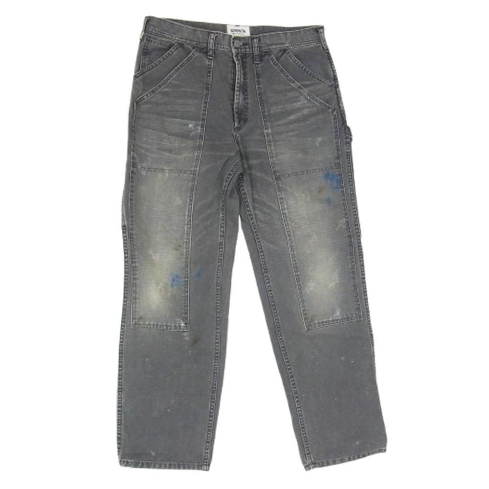 BOWWOW バウワウ パンツ DOUBLE KNEE DUCK PAINTER PANTS AGEING ダブルニー ダック ペインターパンツ ブラック系 L【美品】【中古】