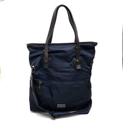 フルラ FURLA トートバッグ カバン ショルダーバッグ ナイロン/レザー ネイビー×ダークブラウン
