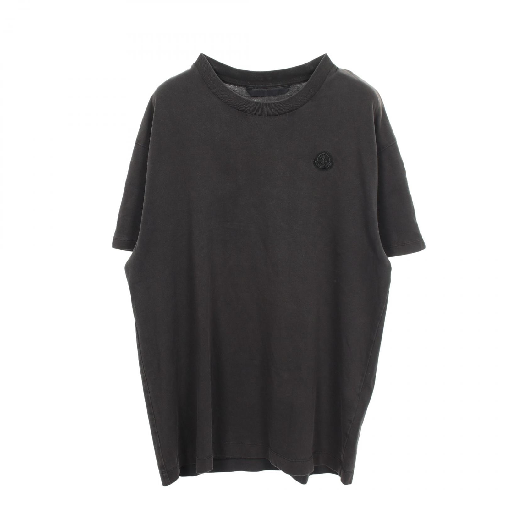 モンクレール MONCLER ロゴプリント カットソー 衣料品 トップス コットン メンズ ブラック系 K101918 【中古】