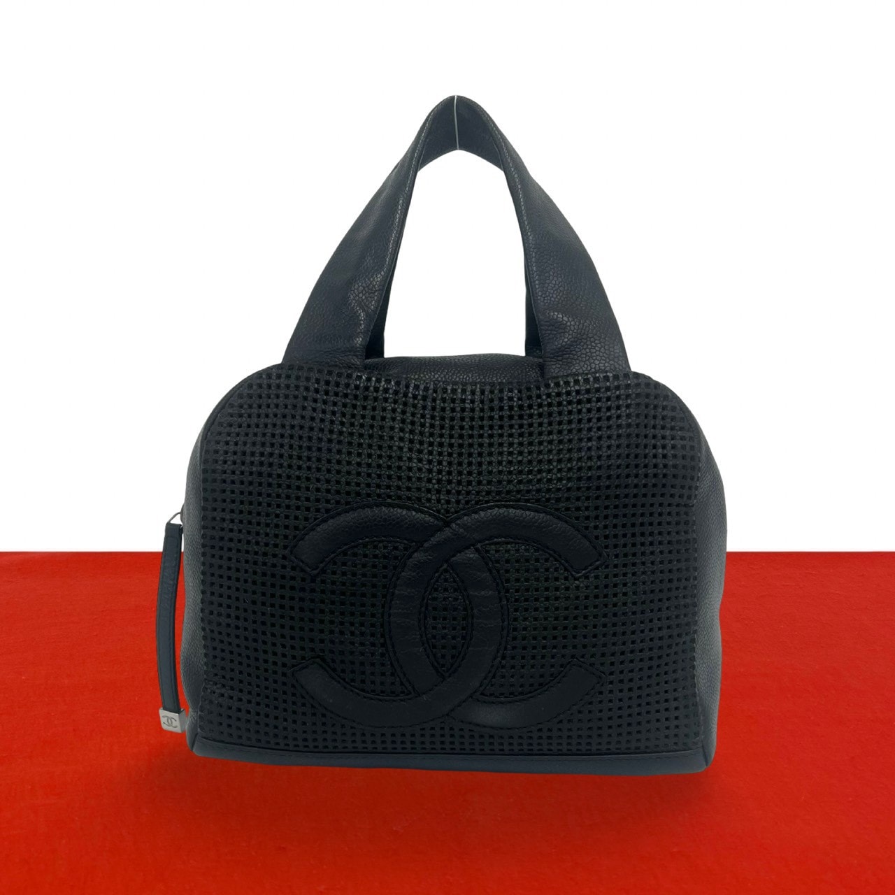 CHANEL シャネル ココマーク レザー ハンドバッグ ブラック
 21695