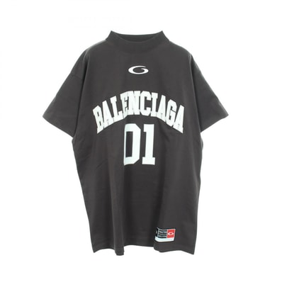バレンシアガ BALENCIAGA ロゴ刺繍 オーバーサイズ 半袖Tシャツ 衣料品 トップス コットン メンズ レディース グレー系 / ホワイト系 787349 【中古】